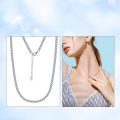 wholesale S925 Sterling Silver Cloud-Pull Jewelry Zircon Tennis Necklace Single Row Square Factory Direct Best Seller-0-3