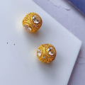 wholesale Metal S925 Gold-Plated Heart Spacer Beads DIY Bracelet Necklace Running Rings Handmade Cord Pendant Hollow Ball Gourd-0-10