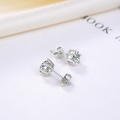 wholesale S925 Sterling Silver Cloud-Pull Jewelry Six-Prong Round Zircon Stud Earrings, Simple Cross-Border Bestseller, Direct from Manufacturer-0-3