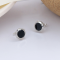 wholesale S925 Sterling Silver Korean Retro Vintage Style Enamel Roman Numeral Dark Gothic Disco Ear Stud Earrings-0-1