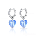 wholesale Metal Material: 925 Sterling Silver Earrings with a Stylish and Fashionable Design, Featuring a Three-Dimensional Heart Shape in Light Blue, Cross-Border New Product Jewelry-0-5