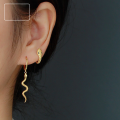 wholesale 925 Sterling Silver Small Animal Spirit Snake Hoop Earrings with Unique Trendy Niche Design, Cold and Aloof Style with Tassels-0-3