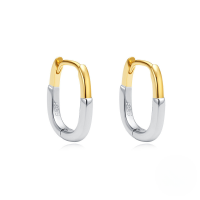 wholesale S925 Sterling Silver Classic U-shaped Versatile Hoop Earrings For Women, Hot Selling Ins Fashion Earrings-Gold and silver 925 silver