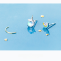 wholesale S925 Sterling Silver Unicorn Asymmetrical Rainbow Sweet Ear Studs for Women, Small Fresh and Lovely Style G1318-0-1