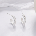 wholesale S925 Sterling Silver C-Shaped Pattern Ear Studs for Healing Ear Piercings, Korean Style Luxury Earrings, Elegant Ear Accessories, Factory Direct-0-2