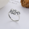 wholesale S925 Sterling Silver Retro Vintage Creative 3D Hollow Butterfly New Trendy Artistic Adjustable Ring-0-1