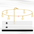 wholesale S925 Sterling Silver Cloud-Pull Jewelry Star Pendant Adjustable Anklet, Cross-Border Fashion and Versatile Wholesale-0-1