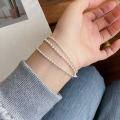 wholesale S925 Sterling Silver Fresh and Sweet Ins Style Niche Design Three-Layer Small and Large Beaded Bracelet S7921-0-1