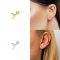 wholesale S925 Sterling Silver Mini Threaded Ear Bone Stud Piercing Earrings, a trendy and creative INS style popular in Europe and America-0-4