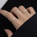 wholesale S925 Sterling Silver 26 Letters Niche Design Fashion Minimalist Ring for Index Finger Ring Loop R00865-0-2