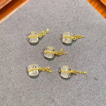 wholesale S925 gold-plated silver fittings, natural clear quartz five-scripture barrel bead through-hole pendant, DIY accessory semi-finished components-0-9
