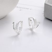 wholesale S925 Sterling Silver Letter Diamond Inlaid Earrings Korean Style Light Luxury Ear Hooks Advanced Ear Piercing Care Earrings Factory Direct-YQR530: Approximately 2.6 grams  925 silver