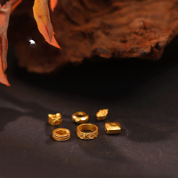 wholesale S925 Sterling Silver Gold-Plated Large Hole Straight Cut Spacer Bead Wafer Loose Beads Prayer Beads DIY Jewelry-Small ingot