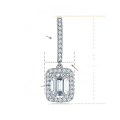 wholesale S925 Sterling Silver Gold Plated 6*8mm Emerald Cut Full Moissanite Halo Square Basket Earrings for Women-0-5