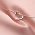wholesale S925 silver sweet Japanese-style delicate diamond-inlaid small heart-shaped necklace for women D5421-0-3