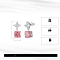 wholesale S925 Sterling Silver Cloud Pull New Collection Jewelry, Light Luxury 5A Ice-Cut Pink Zircon Earrings for Women-0-1