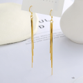 wholesale S925 sterling silver minimalist long tassel chain earrings, simple design, INS luxury style, versatile for women-0-1
