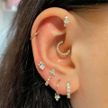 wholesale S925 Sterling Silver Cartilage Piercing Zircon Ear Cuff, An Ins Punk Style Ear Bone Clip-0-2