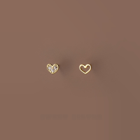 wholesale S925 silver sweet student summer ear care heart earrings women asymmetrical diamond-studded ear accessories E6559-S925 silver pair rose gold 925 silver