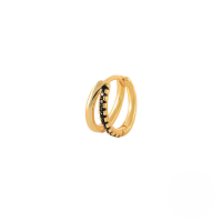 wholesale 925 Sterling Silver Double-layer Zircon-studded Ear Cuff Creative And Luxurious-Single gold-black diamond