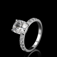 wholesale 925 Silver Shipei Jewelry New 3ct High Carbon Diamond Ring for Women, Fat Square 8*9mm with Ornate Round Pointed Bottom-White 8*9【R-0943】 9