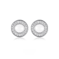 wholesale 925 Sterling Silver Earrings Round Drop Glue Earrings Micro Inlaid Zircon Ins Light Luxury High-end Sense European and American Pure Silver Earrings-0-0