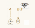 wholesale S925 Sterling Silver Korean Design Water Drop Moissanite Earrings Women Small Freshness Minimalist Dangling Ear Accessories Trendy Fashion-0-5