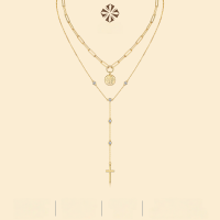 wholesale S925 silver layered necklace with moissanite chain, cross-border ins style collarbone chain, popular in Europe and America, Etsy pendant wholesale-Moissanite