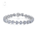 wholesale S925 sterling silver jewelry new style full diamond heart-shaped bracelet, fashionable and elegant, ins influencer style-0-0