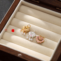 wholesale S925 Silver Ancient Gold Ruyi Lock with Small Bells Sweater Pendant Necklace DIY Accessory Handmade Necklace Pendant-Silver Small Ruyi Pendant