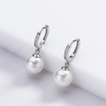 wholesale S925 Sterling Silver Simple and Fashionable Full-Diamond Shell Pearl Ear Clasp Ins Style Small Design Ear Jewelry M05251-0-0