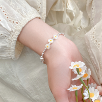 wholesale S925 Silver Fresh and Sweet Ins Style Niche Design Shell Daisy Light Bead Cat Eye Bracelet S7857-S925 Silver Bracelet 925 Silver
