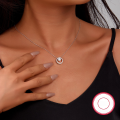 wholesale S925 Silver Cross-Border Best-Selling Circle Zircon Inlaid Necklace, Minimalist Luxury Pendant Choker, Versatile Wish Pearl Bead for Women-0-3