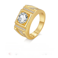 wholesale Gold-plated, stylish and elegant 2-carat full diamond men's ring, internet-famous cluster set with sparkling starlight for trendsetters-0-1