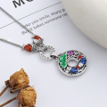 wholesale S925 Sterling Silver Hollowed Out Resin Enamel Lotus Flower Leaf Koi Fish DIY Pendant Accessory Retro Ethnic Style-0-1