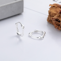 wholesale S925 Sterling Silver Minimalist Irregular Geometric Ear Clasps, Fashionable Commute, Niche Design, Versatile Earrings-0-1