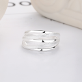 wholesale S925 Sterling Silver Twisted Wire Brushed Ring Minimalist Luxury Adjustable Index Finger Ring Factory Direct-0-4