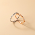 wholesale S925 Sterling Silver Minimalist Open Ring for Women with Linear Diamond Inlay-0-2