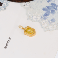 wholesale S925 silver plated with 14K gold, Japanese-inspired lightweight luxury retro design adjustable pendant with golden rutilated quartz-0-1