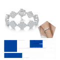 wholesale S925 Silver Moissanite 14mm Four-Leaf Clover Cross-Border Hip-Hop Bracelet with Premium Feel, Wholesale from Source Manufacturer-0-6
