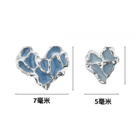 wholesale 925 Sterling Silver Irregular Colorful Stud Earrings For Women-Enamel irregular heart-shaped sterling silver earrings