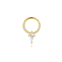 wholesale S925 Sterling Silver Classic Marquise Zircon Ear Cartilage Stud, Cross-border Hot-selling Versatile Ear Jewelry-Single gold #4