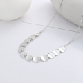 wholesale S925 Sterling Silver Creative Smooth Surface Round Pendant Necklace Trendy Ins Minimalist Style Niche Design Necklace-0-2