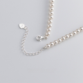 wholesale S925 Silver Sweet Princess Style High-Luster Domestic Pearl Necklace Smooth Bow Chaebol Heiress Collarbone Chain Y0152-0-4
