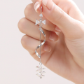 wholesale Sterling silver YaXi French bow tassel earrings, versatile drop new trend personality earrings-0-1