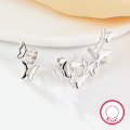 wholesale S925 Sterling Silver Cross-Border Hot-Sell Asymmetric Agile Butterfly Ear Studs Fashionable Light Luxury High-End Earrings for Women-0-1