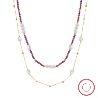 wholesale 925 Sterling Silver Necklace with Baroque Pearl Pendant, 14K Gold Plated, Niche Design, Factory Direct-Freshwater pearls 4-5mm/7-8mm 14K gold &gt; 925 silver