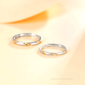 wholesale S925 Sterling Silver Möbius Strip Couple's Ring, Men's and Women's Minimalist Band, Ins Style High-End Matching Ring for Qixi Festival Gift-0-1