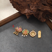 wholesale Gold-plated 925 silver, enamel cloisonné, gold-wrapped silver jewelry Bodhisattva hand plaque DIY bracelet necklace hand-woven cord double ear accessories-Bodhisattva Heart Mantra Card