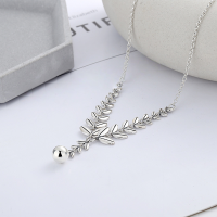 wholesale S925 Sterling Silver Korean-style Creative Auspicious Wish Fulfillment Wheat Ear Bead Pendant Versatile Necklace-YL379/approx. 8.9g 925 silver